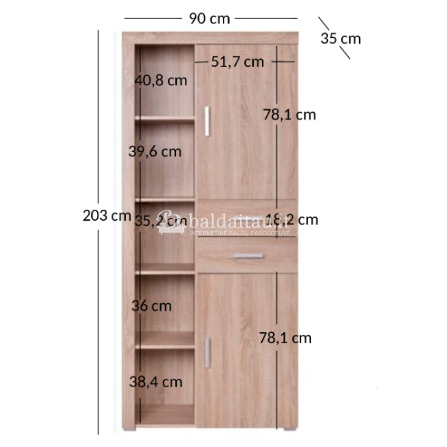 Pastatoma lentyna DAMIS 2D2S Pastatoma lentyna DAMIS 2D2S