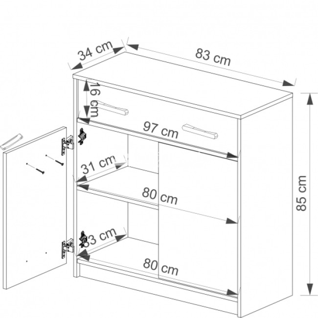 Komoda TIPS 2D1S Komoda TIPS 2D1S