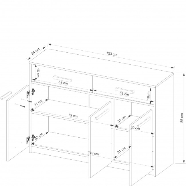 Komoda TIPS 3D2S Komoda TIPS 3D2S