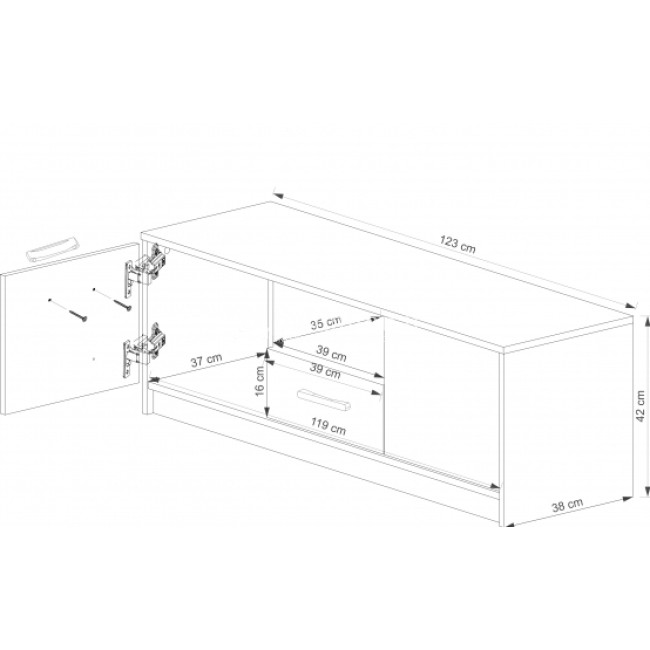 Tv spintelė TIPS 2D1S Tv spintelė TIPS 2D1S