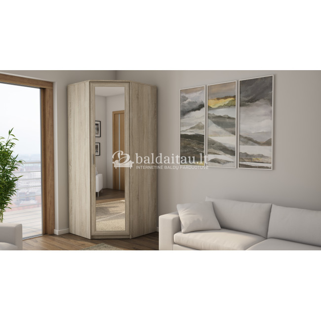 Kampinė spinta 85 200 su veidrodžiu Kampinė spinta 85 200 su veidrodžiu