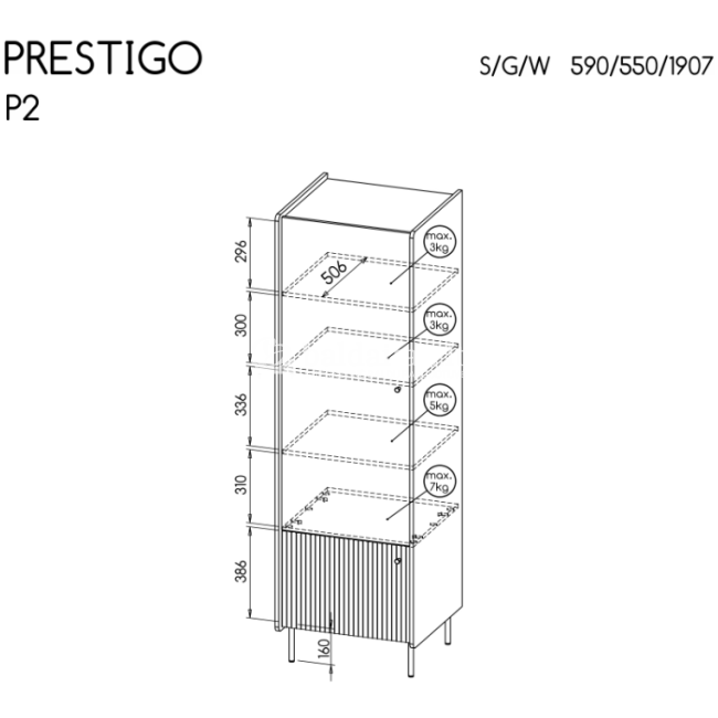 Uždara lentyna PRESTIGO P2 Uždara lentyna PRESTIGO P2