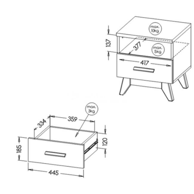 Naktinė spintelė SVEN SV15 Naktinė spintelė SVEN SV15